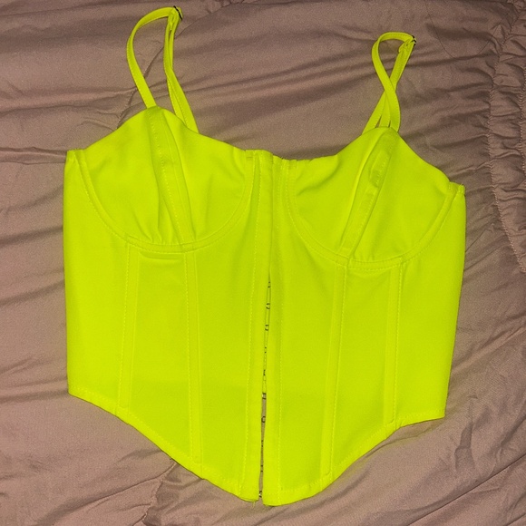 Neón yellow corset top - Picture 1 of 2